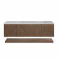 James Martin Vanities Marcello 72in Double Vanity, Chestnut w/ 3 CM Eternal Serena Top D200-V72-CSN-3ESR